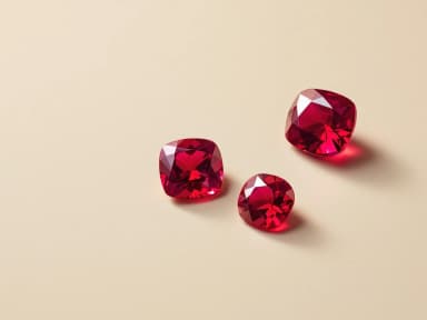 Loose ruby gemstones
