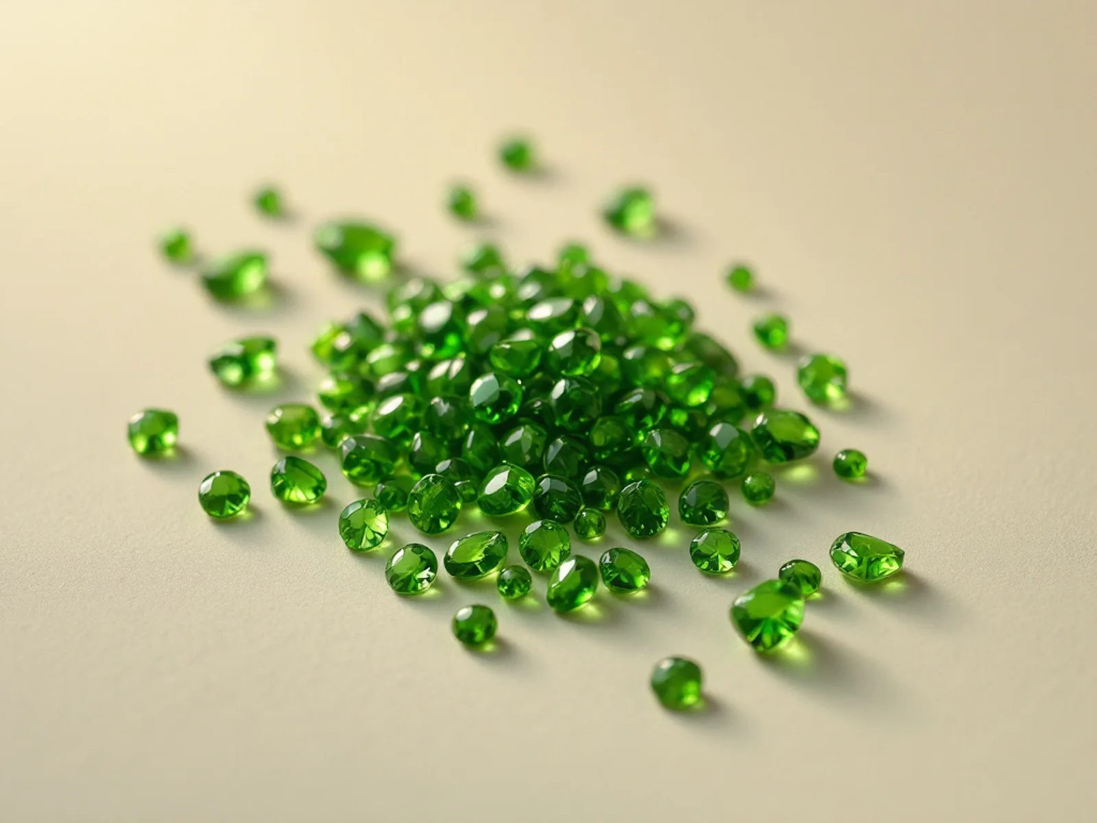 Loose tsavorite gemstones
